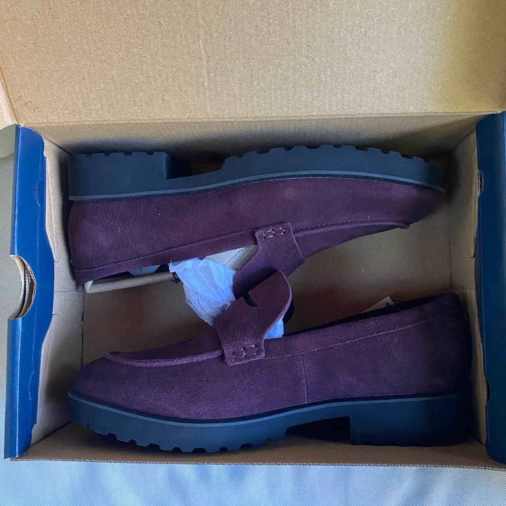Cole Haan Burgundy Suede Penny Loafers size8 1/2 - Picture 2 of 9